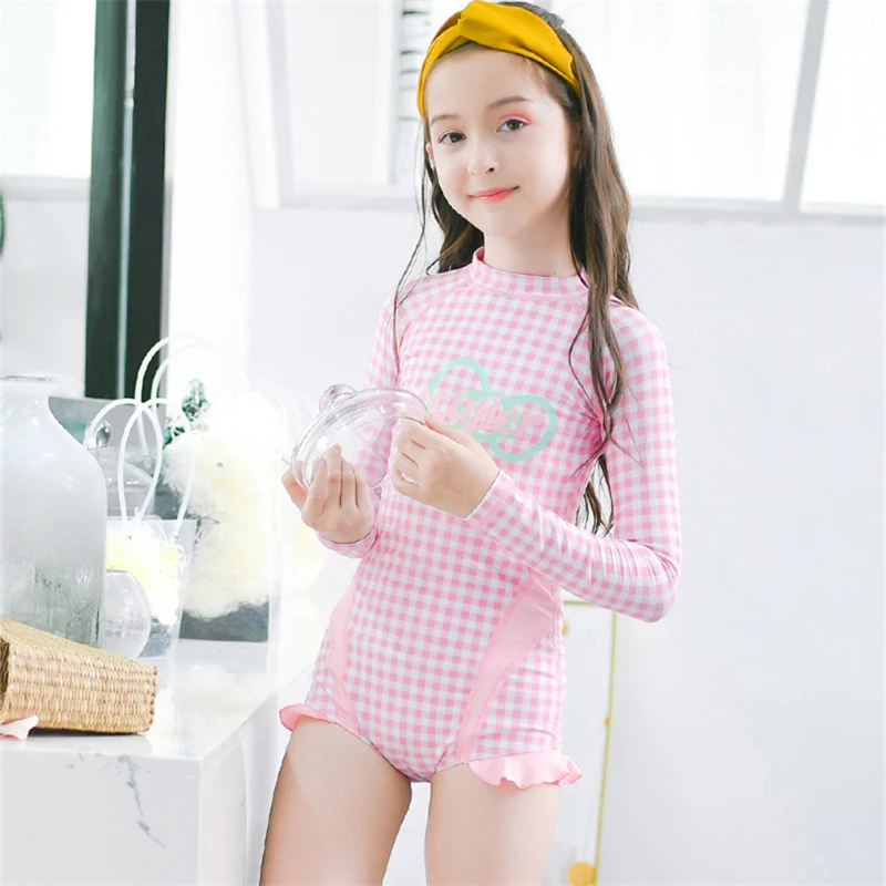 2019 Cute plaid one piece swimsuit girls kids long sleeve bikini 1 piece surf rashguard swimwear children 11/12/13/14/15 years
2019 Cute plaid one piece swimsuit girls kids long sleeve bikini 1 piece surf rashguard swimwear children 11/12/13/14/15 years