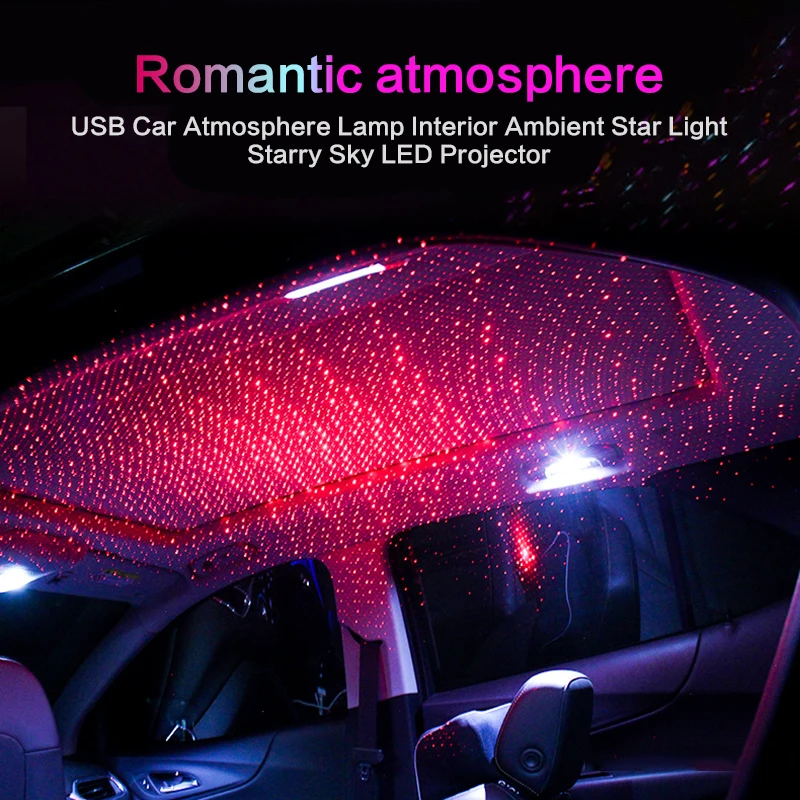 5V LED Car Roof Star Night Light Projector Atmosphere Galaxy Lamp USB Decorative Lamp Adjustable Multiple Lighting Atmosphere
