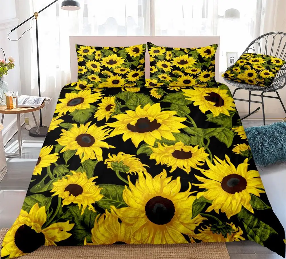 Retro Sunflower Duvet Cover Set Yellow Blooming Flowers King Home Textiles Green Leaves Bed Set Floral Quilt Cover 3pcs Dropship
Retro Sunflower Duvet Cover Set Yellow Blooming Flowers King Home Textiles Green Leaves Bed Set Floral Quilt Cover 3pcs Dropship