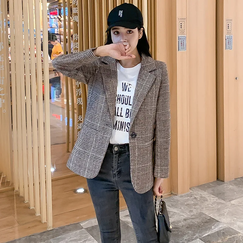 2019 Autumn And Winter New Style Pattern Suit CHIC Retro Loose-Fit Korean-style Plaid Small Suit Coat Women's
2019 Autumn And Winter New Style Pattern Suit CHIC Retro Loose-Fit Korean-style Plaid Small Suit Coat Women's