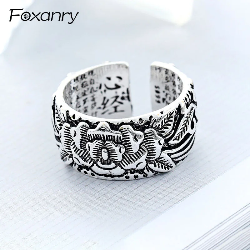 Foxanry Vintage 925 Sterling Silver Religious Rings for Women Creative Terndy Width Handmade anillos Jewelry Birthday Gifts
Foxanry Vintage 925 Sterling Silver Religious Rings for Women Creative Terndy Width Handmade anillos Jewelry Birthday Gifts