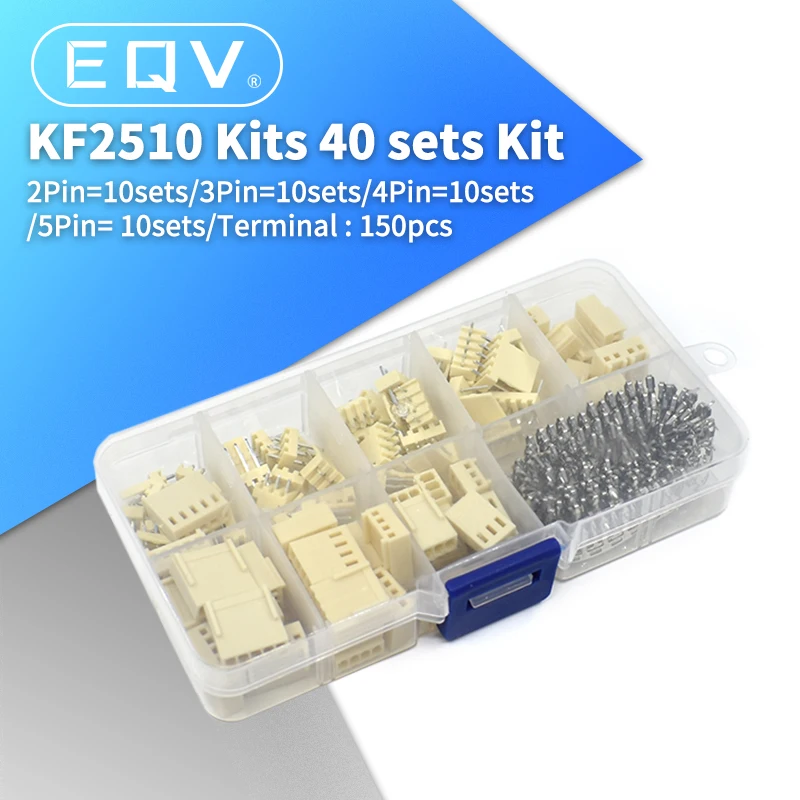 KF2510 комплекты 40 комплектов комплект в коробке 2p 3p 4P 5pin 2 54 мм Шаг