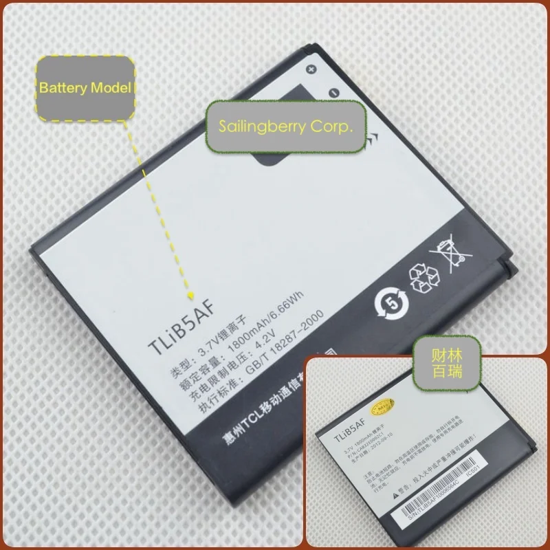 Battery suitable for Alcatel Mobile J610 S710 S800 S810 with Battery Model TLiB5AF
Battery suitable for Alcatel Mobile J610 S710 S800 S810 with Battery Model TLiB5AF