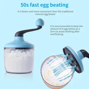 Manual Egg Beater 50 Seconds Fast Foaming Plastic Multifunctional Kitchen Baking Supply Tool Hand-cranked Egg Beater
Manual Egg Beater 50 Seconds Fast Foaming Plastic Multifunctional Kitchen Baking Supply Tool Hand-cranked Egg Beater