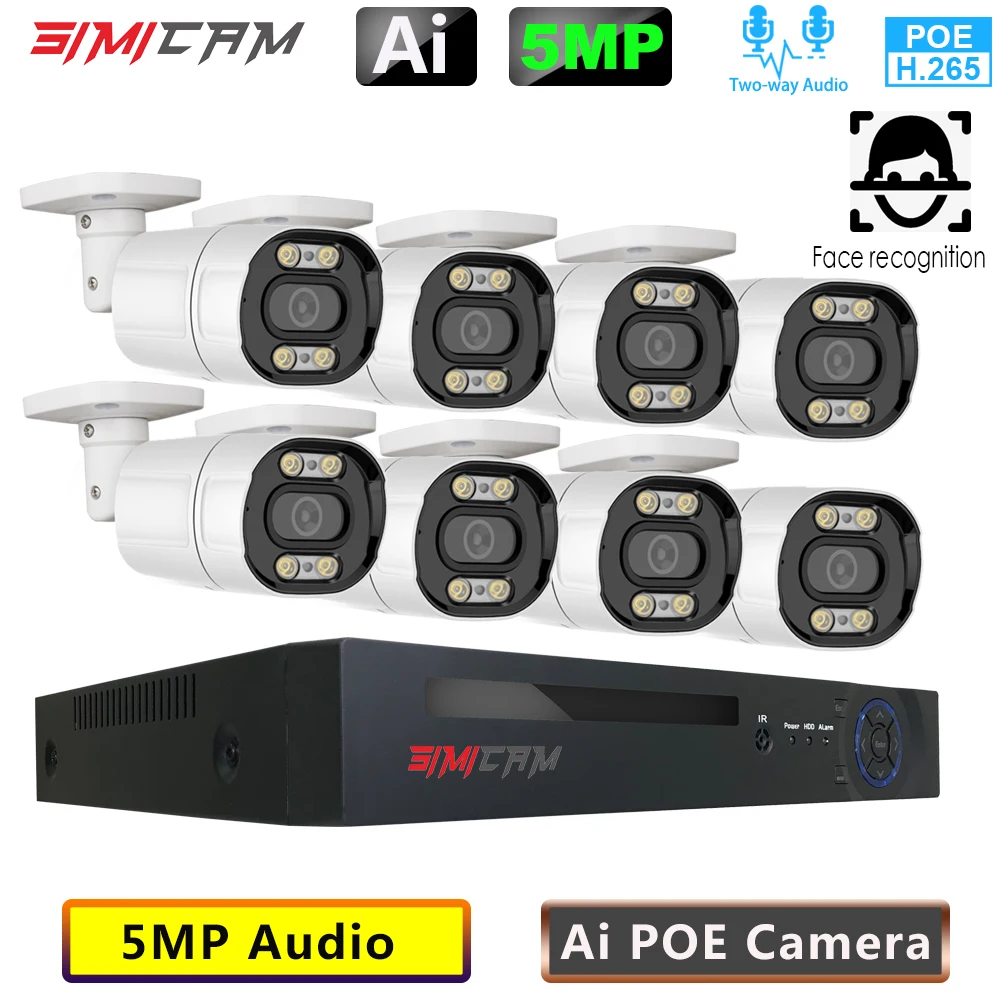 8CH 5MP cctv cameras security system POE NVR Kit 2KHD Two Way Audio AI IP Camera Outdoor P2P Video Audio Surveillance Camera Set
8CH 5MP cctv cameras security system POE NVR Kit 2KHD Two Way Audio AI IP Camera Outdoor P2P Video Audio Surveillance Camera Set