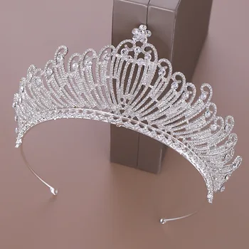 

Shiny Crystal Crowns Rhinestone Tiara Brides Hairband Silver Plated Hair Jewelry Princess Crown Fashion Wedding Hair Accessories