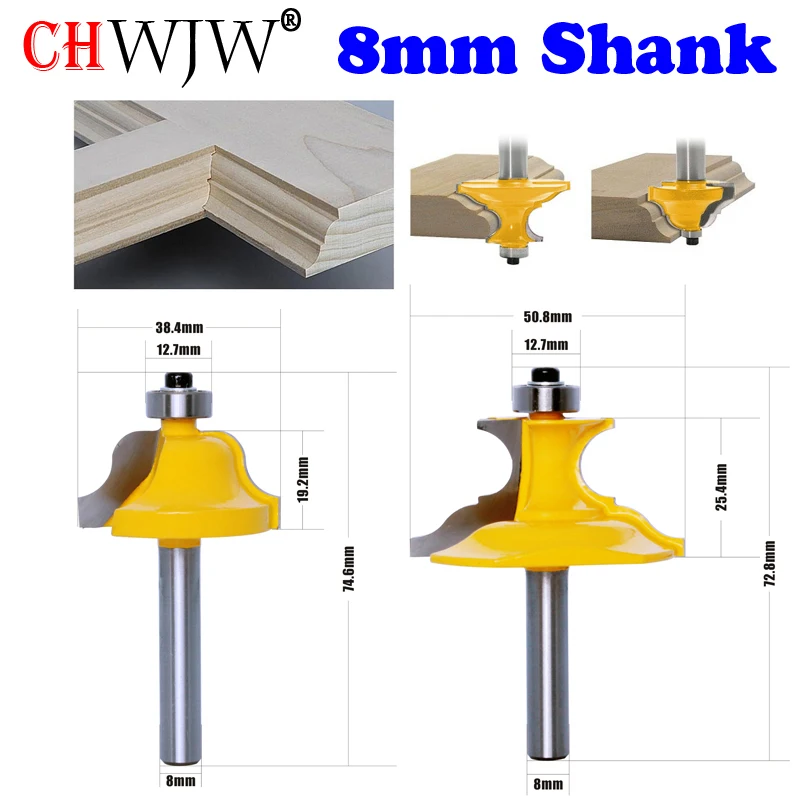 CHWJW 1-2pc 8mm Shank Wainscoting Roman Ogee & Pedestal Router Bit C3 Carbide Tipped Wood Cutting Tool woodworking router bits
CHWJW 1-2pc 8mm Shank Wainscoting Roman Ogee & Pedestal Router Bit C3 Carbide Tipped Wood Cutting Tool woodworking router bits