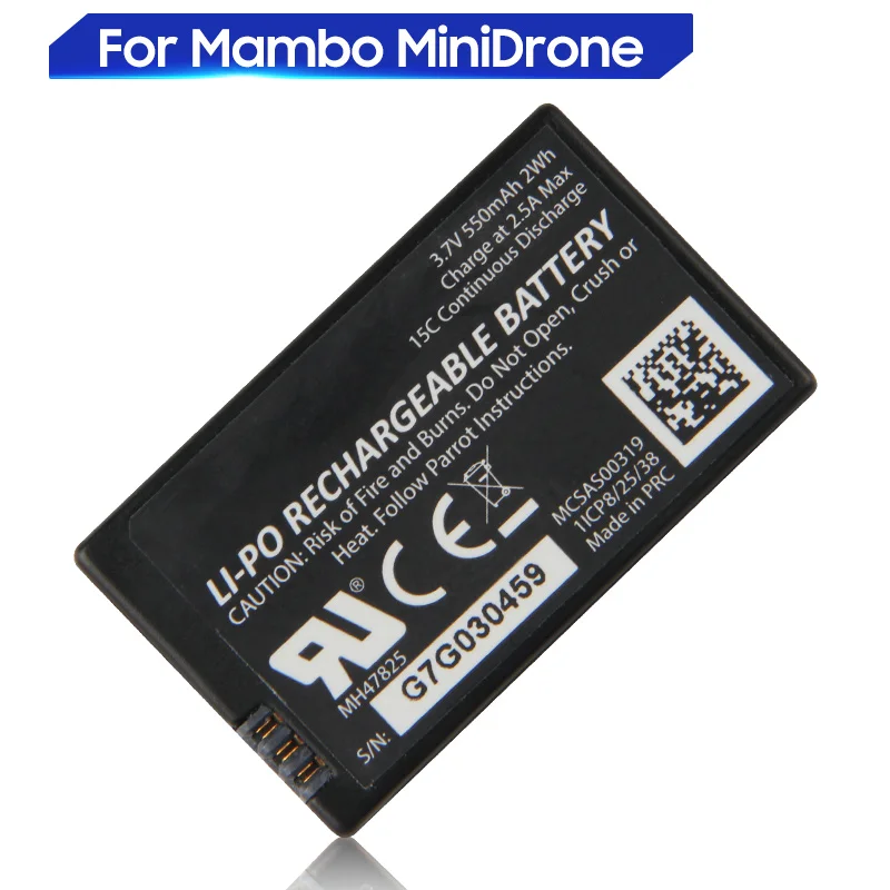 Original Replacement Battery For Parrot Mambo MiniDrone Jumping Sumo Rolling Spider Genuine Battery 550mAh
Original Replacement Battery For Parrot Mambo MiniDrone Jumping Sumo Rolling Spider Genuine Battery 550mAh