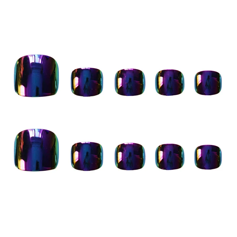 Blue Purple Mirror Nails 24pcs fake toenails Square Head Short Paragraph Manicure Summer Bride's Toenail with Glue T
Blue Purple Mirror Nails 24pcs fake toenails Square Head Short Paragraph Manicure Summer Bride's Toenail with Glue T