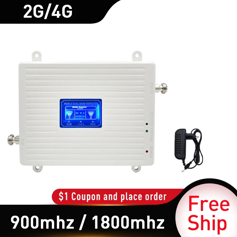 

900 1800mhz Mobile Amplifier Dual band repeater GSM 4G repeater GSM DCS 2G 4G repeater LTE cellular Signal Booster Gain 70db