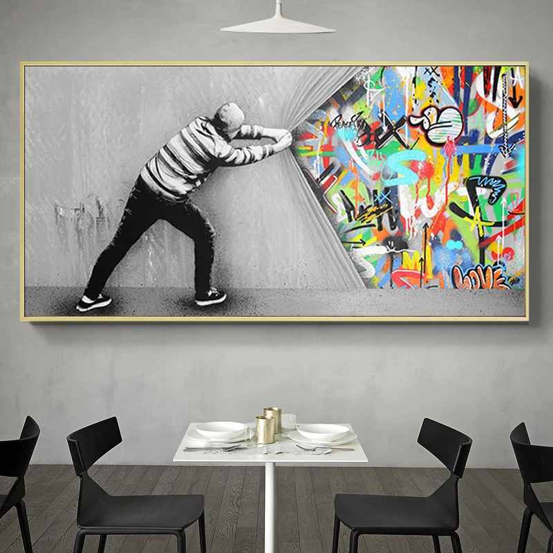 Abstract Graffiti Behind The Curtain Street Art Oil Painting Canvas Posters and Print Cuadros Wall Art Picture for Living Room
Abstract Graffiti Behind The Curtain Street Art Oil Painting Canvas Posters and Print Cuadros Wall Art Picture for Living Room