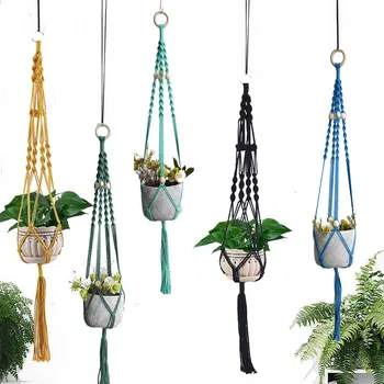 Hot sale colorful macrame plant hanger pot hanger pot tray plant tray yellow green gray black
Hot sale colorful macrame plant hanger pot hanger pot tray plant tray yellow green gray black