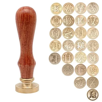 26 Letters A-Z Wax-sealed Stamp Alphabet Copy Wooden Stamp Box Replace Copper Head Recreation Tool Kit And Decorate Wedding
26 Letters A-Z Wax-sealed Stamp Alphabet Copy Wooden Stamp Box Replace Copper Head Recreation Tool Kit And Decorate Wedding