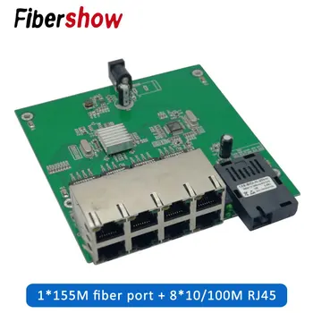 Ethernet switch fiber Optical Media Converter Single Mode fiber Port 10/100M 8 RJ45 1 SC PCBA board 
Ethernet switch fiber Optical Media Converter Single Mode fiber Port 10/100M 8 RJ45 1 SC PCBA board