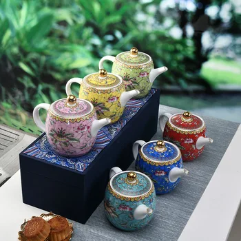 Enamel Tea Pot Ceramic Grilled Flower Handmade Coloured Drawing CeramicTea Making Device Loop-handled Teapot Ceramic Tea Pot
Enamel Tea Pot Ceramic Grilled Flower Handmade Coloured Drawing CeramicTea Making Device Loop-handled Teapot Ceramic Tea Pot
