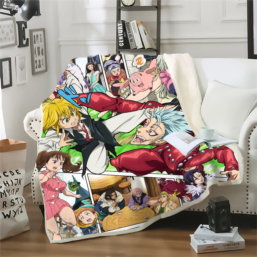 Фото Double Layer Blanket Anime The Seven Deadly Sins 3D Printed Blankets Fashion for Teenager Home Decoration Adult Dream Style | Дом и сад