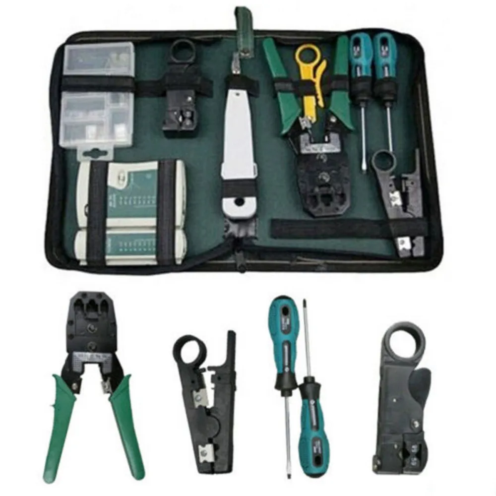 14PCS RJ45 RJ11 RJ12 Cable Tester Kit Crimping Tool Network Punching Crimping Tool Computer Host Remote LAN Manual Repair Tool
14PCS RJ45 RJ11 RJ12 Cable Tester Kit Crimping Tool Network Punching Crimping Tool Computer Host Remote LAN Manual Repair Tool