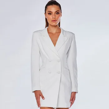 Solid White Black Pink Color Blazer Elegant Office Women Slim Coat Suits Double-breasted Notched Long Sleeve Blazer
Solid White Black Pink Color Blazer Elegant Office Women Slim Coat Suits Double-breasted Notched Long Sleeve Blazer