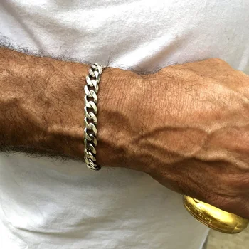 PUNK SILVER COLOR CURB CHAIN BRACELET FASHION MEN'S STAINLESS STEEL BANGLE BRACELETS 3MM 5MM 7MM 9MM 11MM
PUNK SILVER COLOR CURB CHAIN BRACELET FASHION MEN'S STAINLESS STEEL BANGLE BRACELETS 3MM 5MM 7MM 9MM 11MM