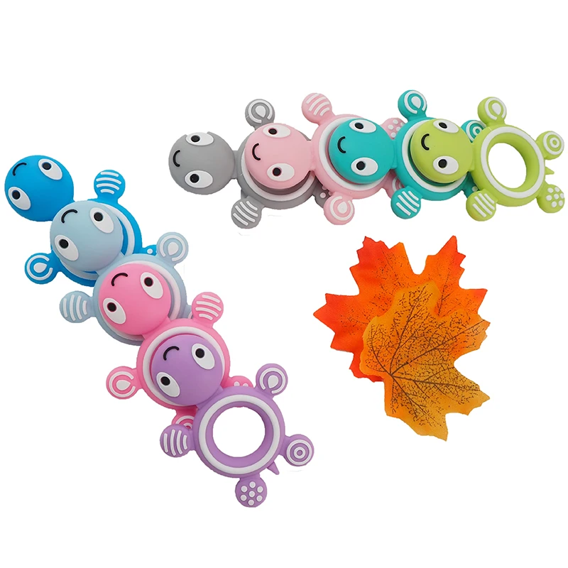 Chenkai 50PCS Baby Silicone Cute Turtle Teethers BPA Free Tiny Rod Teething Food Grade DIY Chew Bracelet Necklace Kids Toys | Мать и