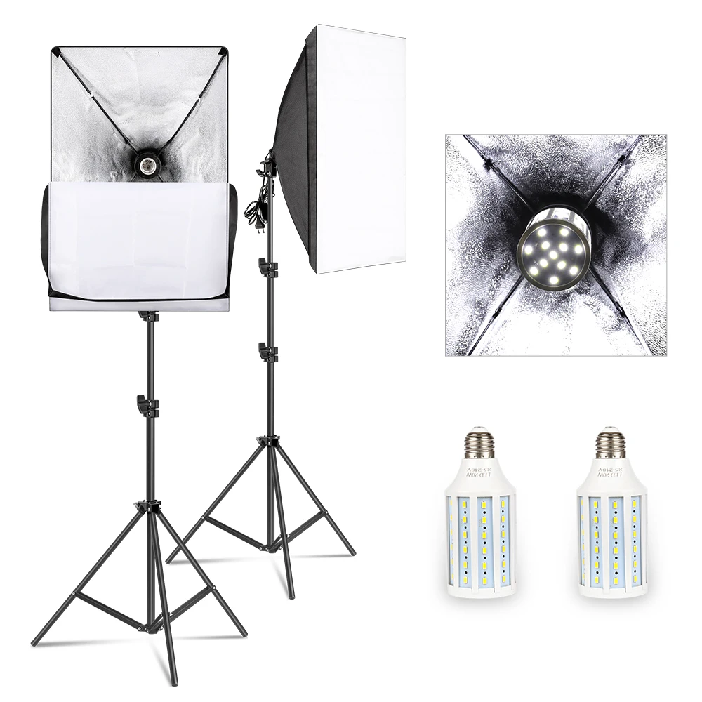 Softbox Lighting Kit Professional Studio Photography Continuous Equipment with 20W LED 5500K E27 Socket Light for Photography
Softbox Lighting Kit Professional Studio Photography Continuous Equipment with 20W LED 5500K E27 Socket Light for Photography