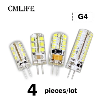 

4pcs G4 LED 1w 2w 3w 4w 5w AC DC 12V 220V Replace 10w 20w 30w 40w halogen lamp light 360 Beam Angle Christmas LED Bulb lamp