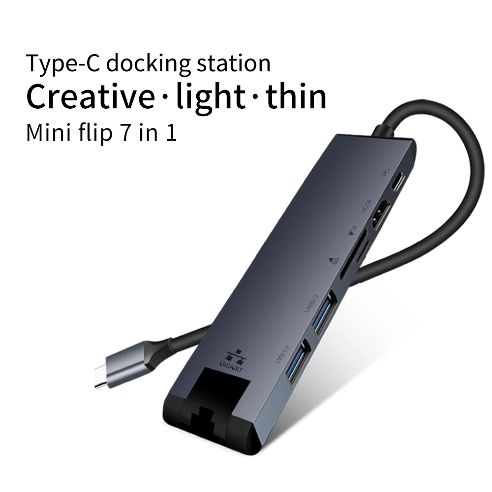 Kshd 7in1 Type-C Docking Station PD3.0 adapter USB Hub HDMI network card TF SD multi surface converter for laptop
Kshd 7in1 Type-C Docking Station PD3.0 adapter USB Hub HDMI network card TF SD multi surface converter for laptop