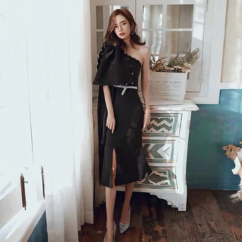 New Korean Noble Mermaid Evening Dress One Shoulder Pearl Beading Prom Dress Black Big Bow Sexy Wedding Celebrity Gowns Fashion
New Korean Noble Mermaid Evening Dress One Shoulder Pearl Beading Prom Dress Black Big Bow Sexy Wedding Celebrity Gowns Fashion