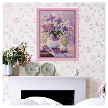 New DIY Cross Stitch Set Embroidery Kit 14CT Purple Vase Pattern Cross-Stitching 36 * 46cm Home Decoration 
New DIY Cross Stitch Set Embroidery Kit 14CT Purple Vase Pattern Cross-Stitching 36 * 46cm Home Decoration