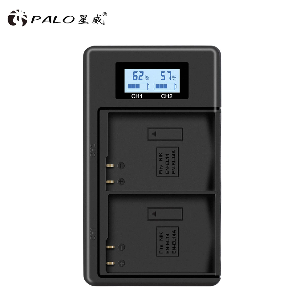 PALO ENEL14 EL14a EN-EL14 digital battery USB LCD smart charger for Nikon D3100 D3200 D3300 D5100 D5500 D5300 P7000 P7700 P7800
PALO ENEL14 EL14a EN-EL14 digital battery USB LCD smart charger for Nikon D3100 D3200 D3300 D5100 D5500 D5300 P7000 P7700 P7800