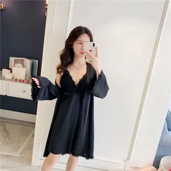 Spring And Summer Women's Pajamas Cardigan V-neck Home Sexy Pajamas Two-piece Summer Thin Ladies Casual Home Wear
Spring And Summer Women's Pajamas Cardigan V-neck Home Sexy Pajamas Two-piece Summer Thin Ladies Casual Home Wear