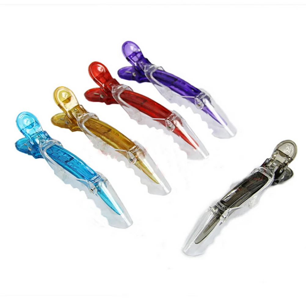 

Plastic Transparent Sectioning Clips Clamps Hairdressing Grip Crocodile Hairpins Colorful 10 Pcs/lot DIY Salon Hair Clips