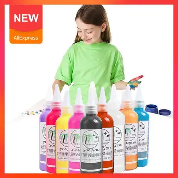 

12 Colors 100ml Professional Acrylic Hand Painted Paints Color Textile Supplies Painting Art Wall Bright Painting D8V9