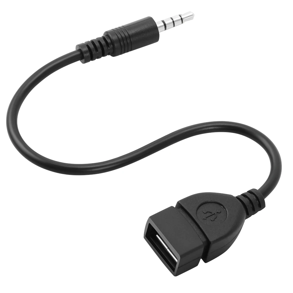 3 5 мм штекер аудио AUX разъем к USB 2 0 Тип A Женский Адаптер конвертера OTG кабель для