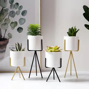 Ceramic Planter Pot Stand Mini Flower Vases Home Decoration With Iron Shelf Rack Support For Flower
Ceramic Planter Pot Stand Mini Flower Vases Home Decoration With Iron Shelf Rack Support For Flower