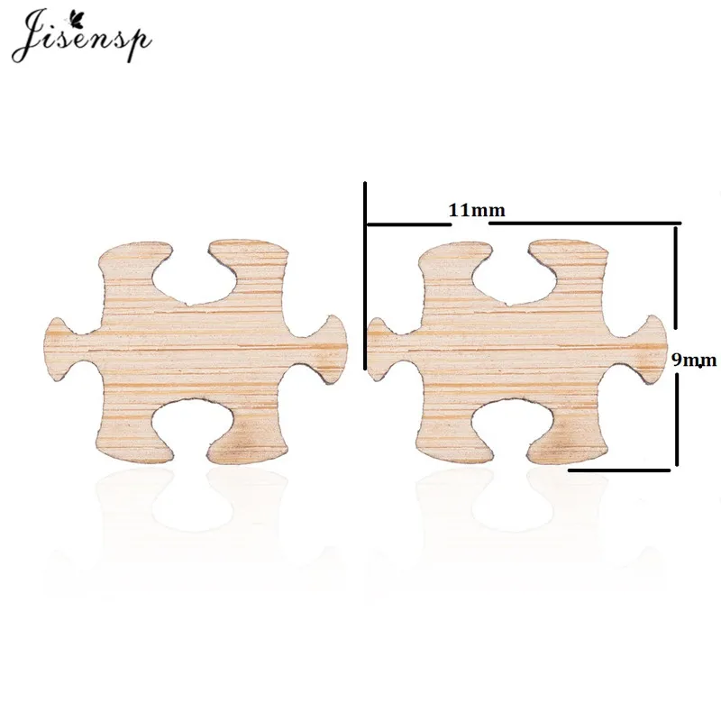 Jisensp Simple Design Punk Puzzle Wooden Earrings Unique Fashion Gamepad Stud Earrings for Women Friends Jewelry Gift bijoux