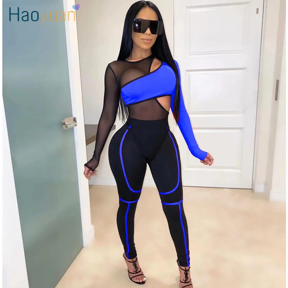HAOYUAN Women Matching Sets Rave Festival Clothing Long Sleeve Mesh Sheer Bodysuit Top Pant Suit Sexy Club Outfits Two Piece Set
HAOYUAN Women Matching Sets Rave Festival Clothing Long Sleeve Mesh Sheer Bodysuit Top Pant Suit Sexy Club Outfits Two Piece Set