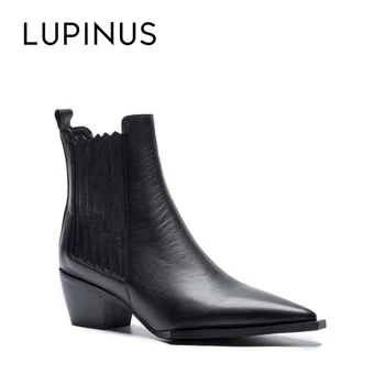 Lupinus Fashion British Style Pointed Winter Women Ankle Boots High Quality Leather Chunky Heel Women Casual Short Boots Mujer
Lupinus Fashion British Style Pointed Winter Women Ankle Boots High Quality Leather Chunky Heel Women Casual Short Boots Mujer