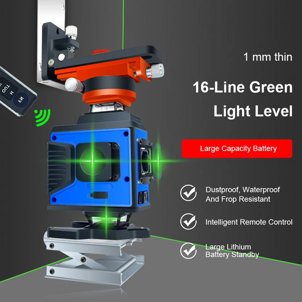 Laser Level USB 10m Remote Control 4D 6-line Green Laser Level 360 Horizontal and Vertical Automatic Leveling Measuring Tool
Laser Level USB 10m Remote Control 4D 6-line Green Laser Level 360 Horizontal and Vertical Automatic Leveling Measuring Tool
