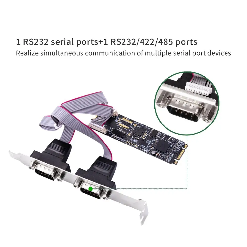 IOCREST M.2 b key and m Key to rs232 rs422 rs485 db9 serial port card 22x80 mm support small size and low profile bracket
IOCREST M.2 b key and m Key to rs232 rs422 rs485 db9 serial port card 22x80 mm support small size and low profile bracket