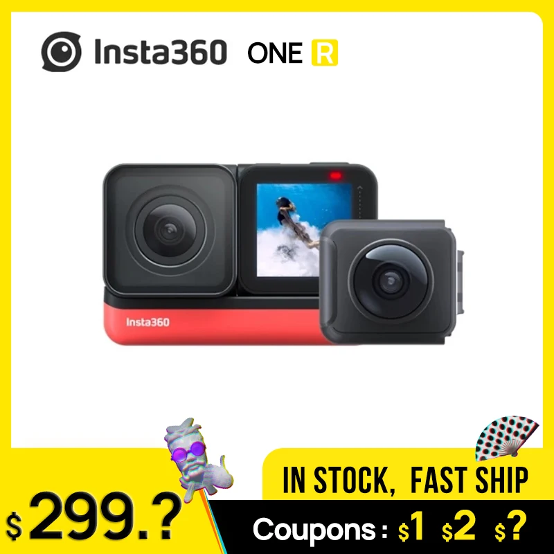in stock Insta360 ONE R Action Camera 5.7K 4K Wide Angle Waterproof Sport Video For iPhone and Android | Электроника