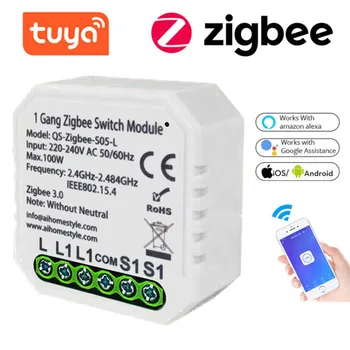 Tuya Smart Zigbee Dimmer Switch Module 1/2 Gang With/No Neutral 2 Way APP Wireless Control Works With Alexa Google 220-240V
Tuya Smart Zigbee Dimmer Switch Module 1/2 Gang With/No Neutral 2 Way APP Wireless Control Works With Alexa Google 220-240V