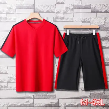 Two Pieces Mens Sets Hip Hop Tshirt Shorts Casual Tracksuit Set Men Sweat Suit Fashion Brand Patchwork Sportswear Male Red Black
Two Pieces Mens Sets Hip Hop Tshirt Shorts Casual Tracksuit Set Men Sweat Suit Fashion Brand Patchwork Sportswear Male Red Black