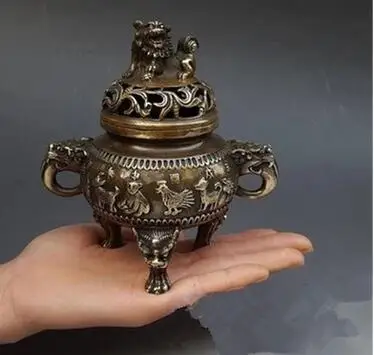 ntique bronze copper ornaments small antique crafts twelve zodiac lion disc smoked copper incense burner
ntique bronze copper ornaments small antique crafts twelve zodiac lion disc smoked copper incense burner