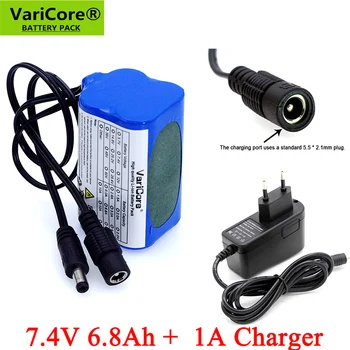 VariCore Protect 7.4 V 6800mAh 8.4V 18650 Li-lon Battery bike lights Head lamp special battery pack DC 5.5*2.1MM + 1A Charger
VariCore Protect 7.4 V 6800mAh 8.4V 18650 Li-lon Battery bike lights Head lamp special battery pack DC 5.5*2.1MM + 1A Charger