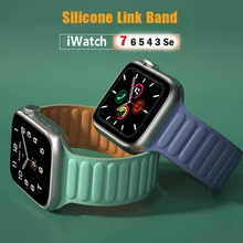 Silicone link loop Magnetic strap For apple watch band 44mm 40mm 41mm 45mm iWatch series 7 6 SE 5 4 3 2 1 Sport Rubber 42mm 38mm 
Silicone link loop Magnetic strap For apple watch band 44mm 40mm 41mm 45mm iWatch series 7 6 SE 5 4 3 2 1 Sport Rubber 42mm 38mm