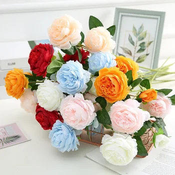 Silk Peony Artificial Flowers High Quality Wedding Flowers Small Bouquet Fake Flower Party Home Decoration JF24 
Silk Peony Artificial Flowers High Quality Wedding Flowers Small Bouquet Fake Flower Party Home Decoration JF24