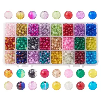 1 Box Spray Painted Crackle Glass Beads Round Mixed Color 4/6/8mm for DIY Making
1 Box Spray Painted Crackle Glass Beads Round Mixed Color 4/6/8mm for DIY Making
