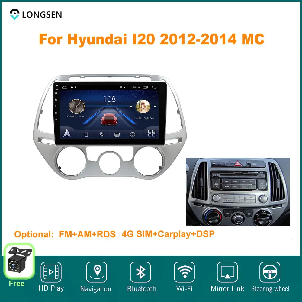 9 "Android 10 для Hyundai I20 2012 2013 2014 MC мультимедийный видео GPS навигатор автомобильный DVD