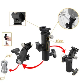 E Type Metal Flash Bracket Universal Hot Shoe Holder 180 Degree Swivel Adapter Camera Light Stand Swivel Adapter Light Stand 
E Type Metal Flash Bracket Universal Hot Shoe Holder 180 Degree Swivel Adapter Camera Light Stand Swivel Adapter Light Stand